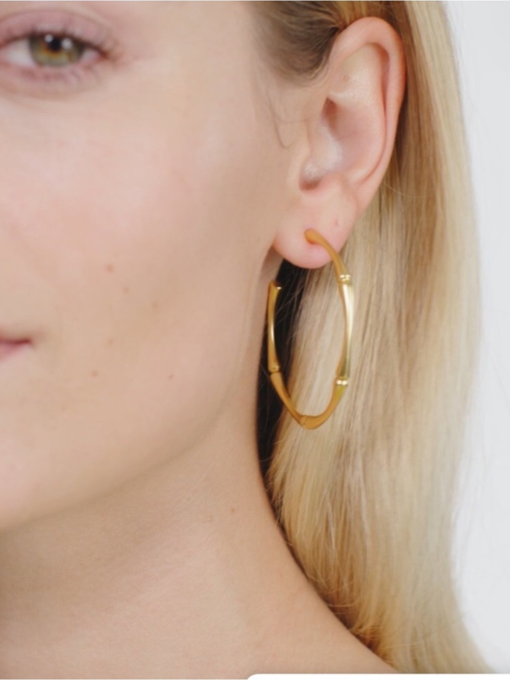 NWOT Julie Vos Bamboo Hoop Earrings - Picture 2 of 6